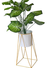 Nordic Geometric Metal Iron Flower Pot Stand White