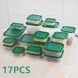 17pcs Food Storage Boxes with Lids – Stackable Meal Prep Containers