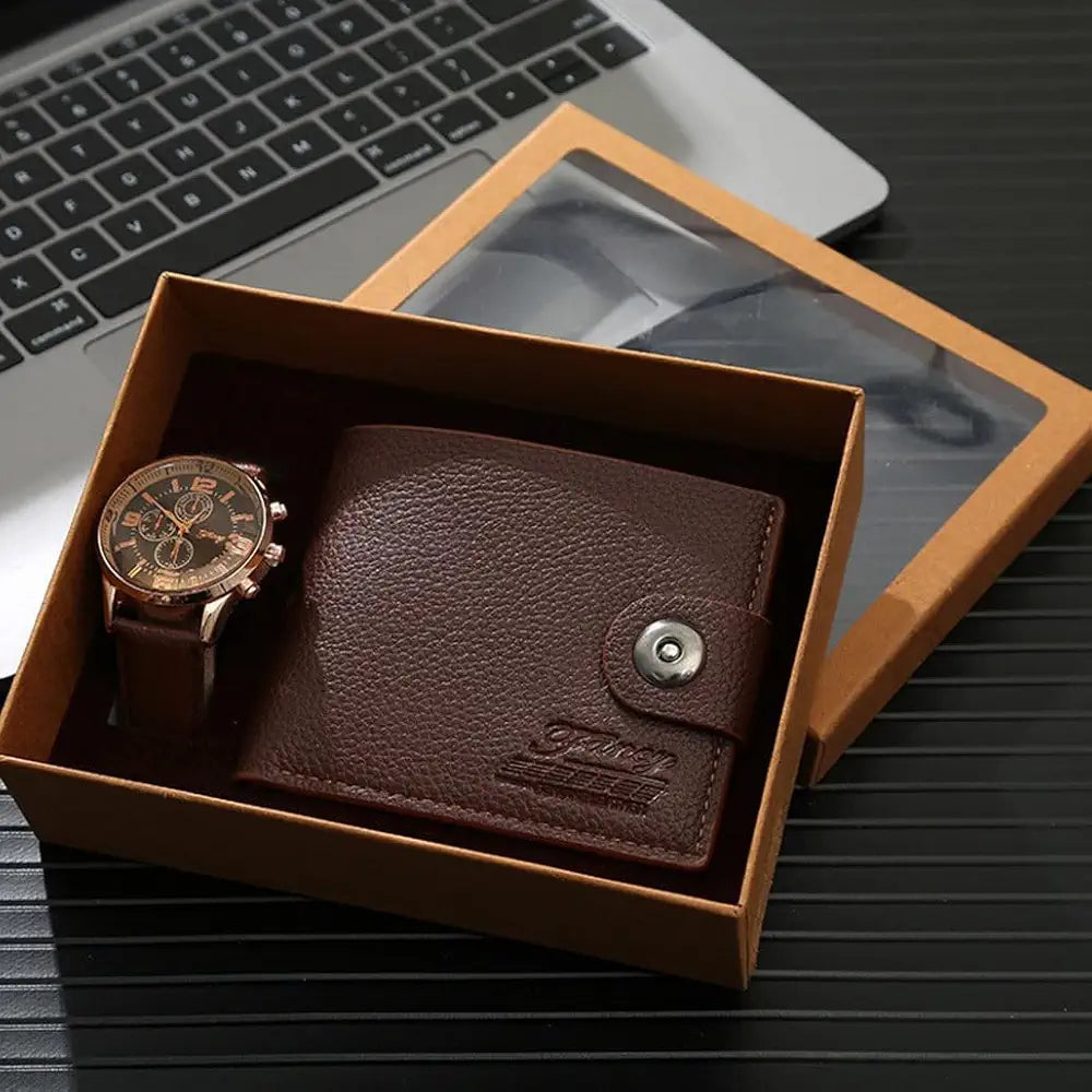 Men's Gift Watch and Wallet Set - Complete Accessory Package
