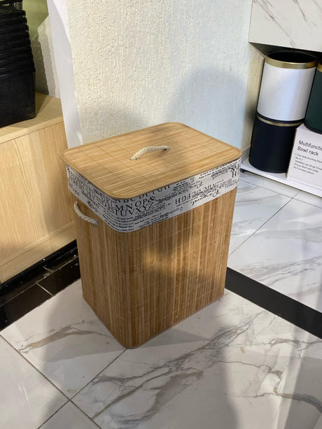 Eco-Friendly Foldable Bamboo Laundry Basket Lightweight and Compact