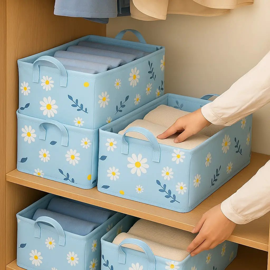Daisy Print Fabric Closet Organizer Closet Organizer Closet Organizers