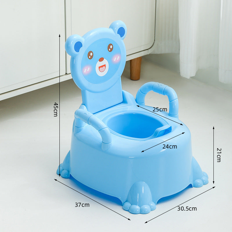 Bear Shaped Portable Baby Training Potty with Folding Backrest and Armrest