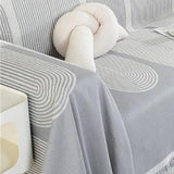 Chenille Jacquard Sofa Cover with Tassel Slipcovers