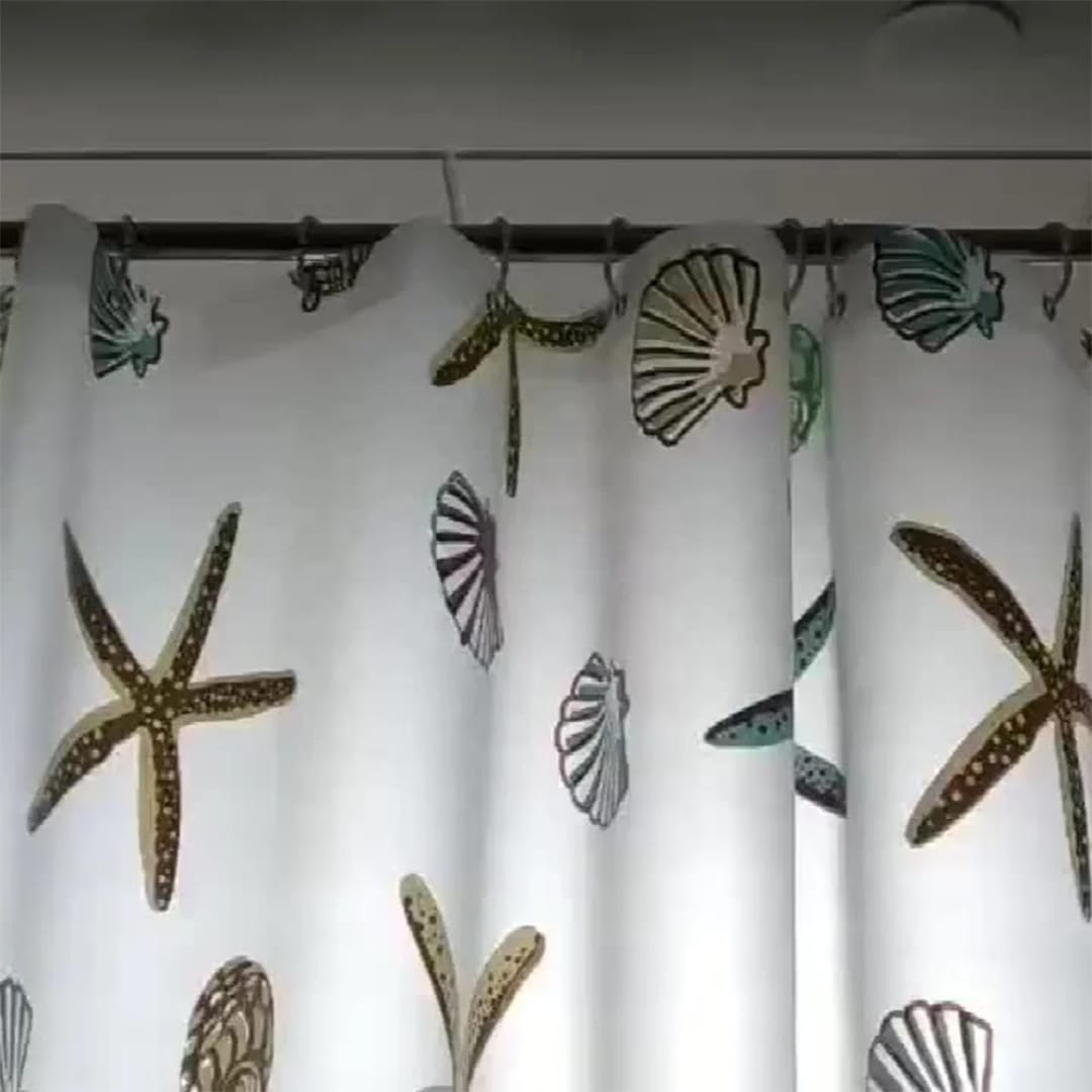 Shower Curtains with Hooks 180x200cm Waterproof PEVA Bathroom Curtain