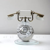 Retro Crystal Desktop Telephone Ornament Decor Figurines