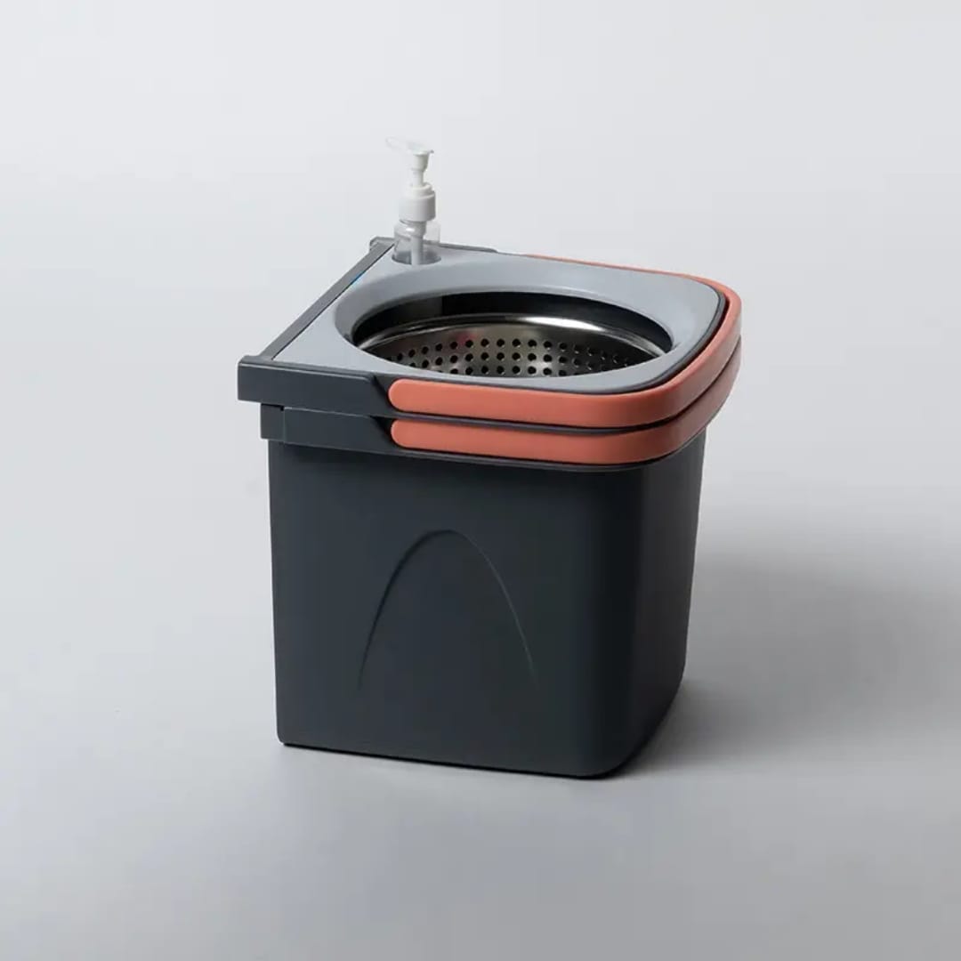 Split Spinning Microfiber Mop with Self Wet and Dry Detachable Bucket