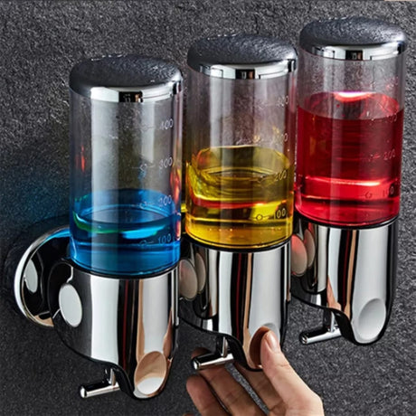 Wall Mounted Multi Chamber Soap Dispenser – Refillable Bathroom and Kitchen Organizer