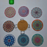 8Pcs Ethnic Style Ceramic Coasters Ceramic coaster Coasters