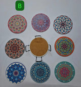 8Pcs Ethnic Style Ceramic Coasters Ceramic coaster Coasters