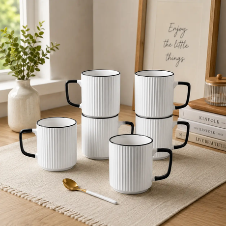 Japanese Ceramic Mugs Set of 6 Kitchen & Dining Mugs