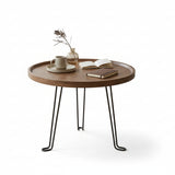 Mid-Century Metal & Wood Side Table Side table Side Tables