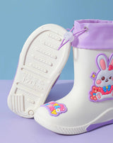 Kids Cartoon Theme Waterproof Gumboots with Adjustable Tie Loop