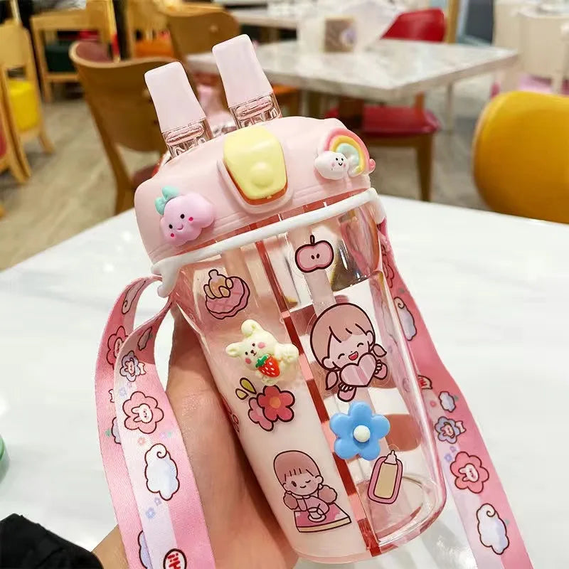 Cartoon Themed Partitioned Water Bottle 430ml