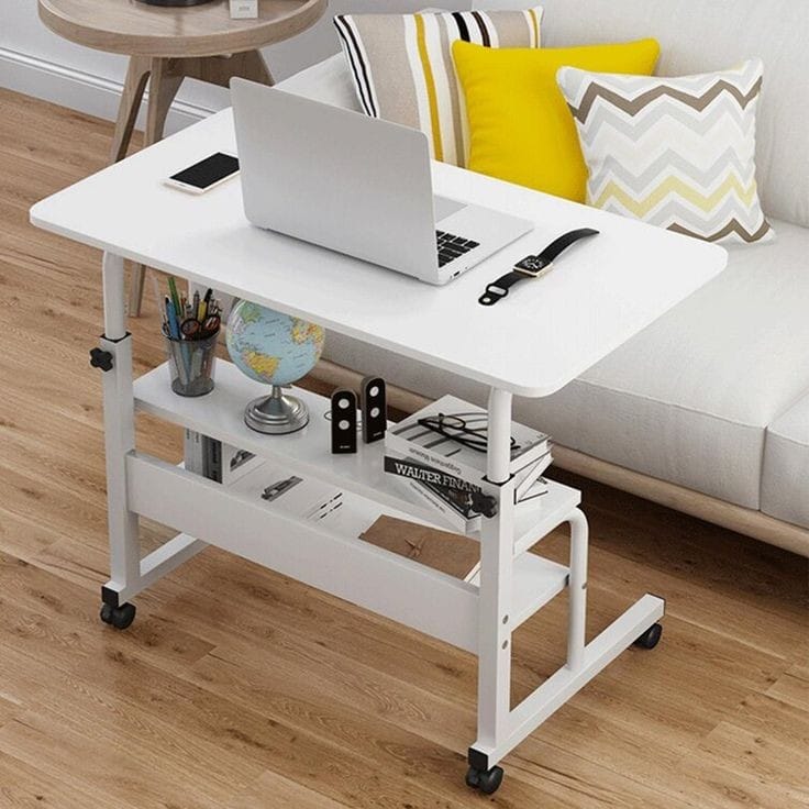 Adjustable Laptop Table with Wheels Heavy Duty 50kg Load Capacity Multiple Colors.