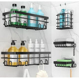 6pcs Rectangular Shower Caddy Shelf Set with Adhesive No-Drill Installation