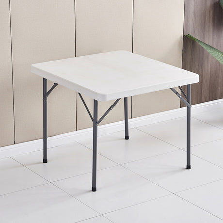 Foldable Square Multipurpose Plastic Table with Steel Legs