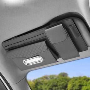 Multifunctional Car Sun Visor Organizer – PU Leather Storage Pocket with Tissue Holder & Glasses Case Car visor organizer Car Organizers