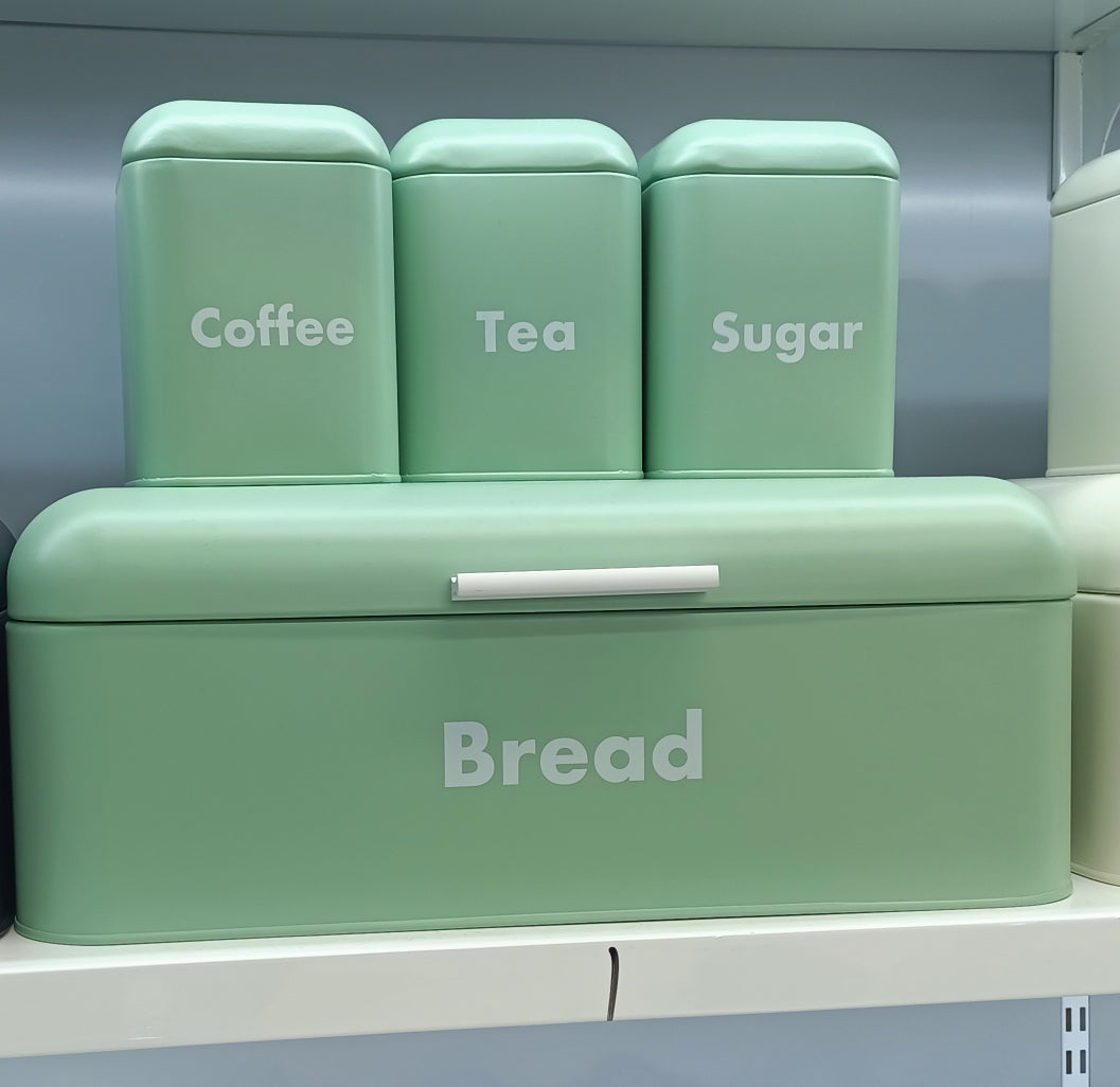 Nordic Style Bread Bin with 3 Canister Set for Multipurpose Kitchen Storage – Large Capacity- Furaha Finds Kenya