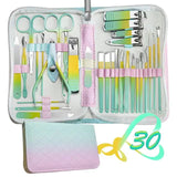 30pcs Multicoloured Nail Clipper Set with Leather Case – Complete Grooming Kit- Furaha Finds Kenya