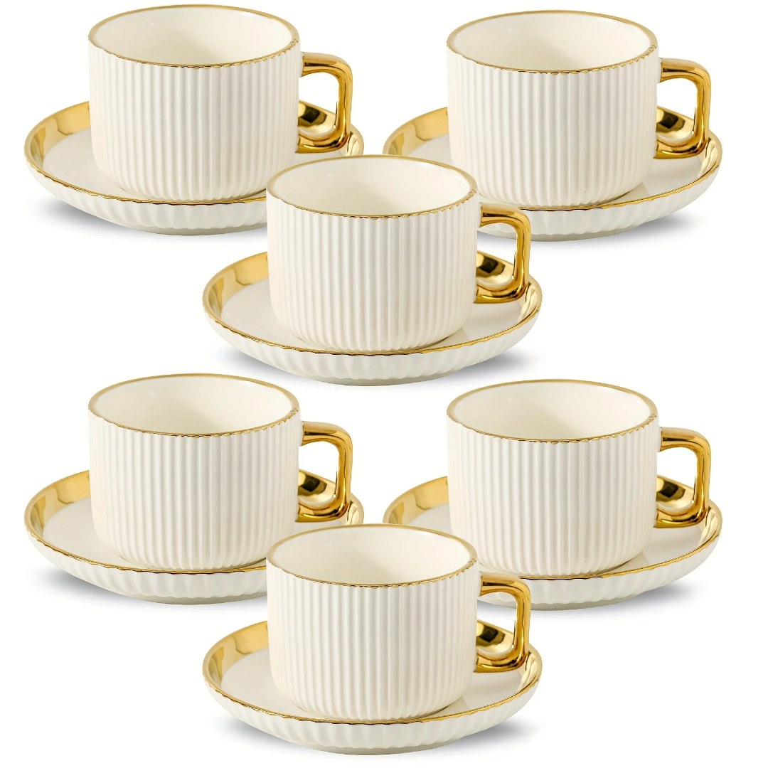 32pcs Gold Realm Porcelain Dinner Set Elegant Full Service for 6.- Furaha Finds Kenya