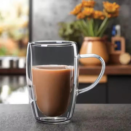 Double Wall Borosilicate Glass Cup for Hot and Cold Drinks