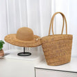 Straw Woven Beach Bag and Hat Set Beach bag Beach Bags