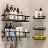 Rustproof Wall-Mounted Shower Corner Caddy Adhesive Bathroom Organizer Shelf