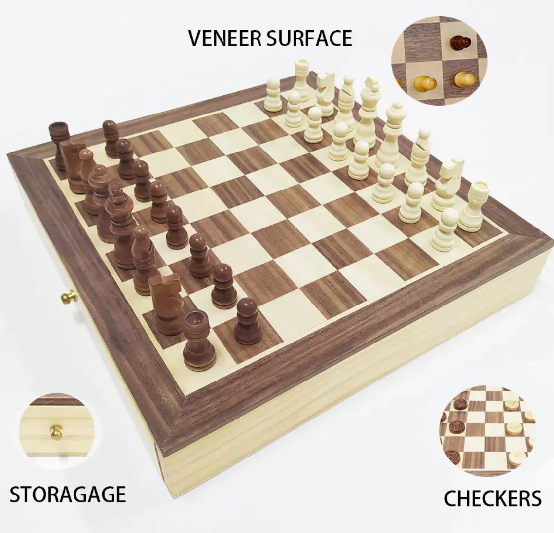 High Quality Foldable Wooden Chess Board with Internal Storage- Furaha Finds Kenya