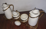 7pcs Acar Ceramic Golden Set with Jugs and Sugar Dishes Airtight Lids