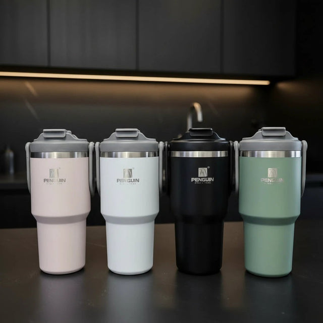 Leak Proof Insulated Tumbler 900ml with Metallic Straw Drinkware Tumblers