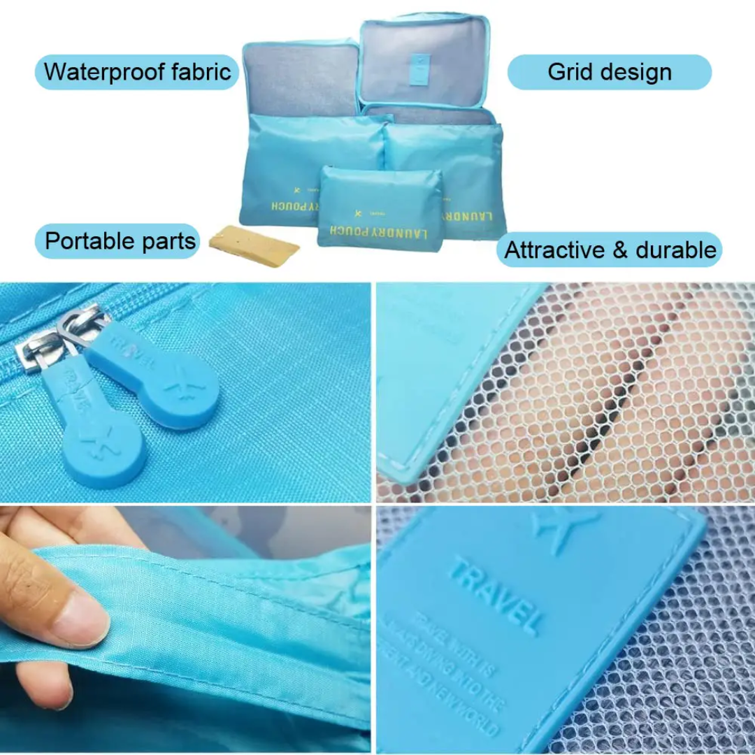 6pcs Luggage Travel Organizers Packing Cubes Set