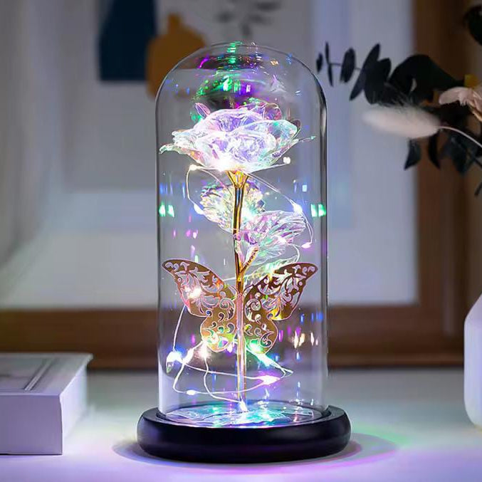 LED Rose Light with Butterfly + LED Strings