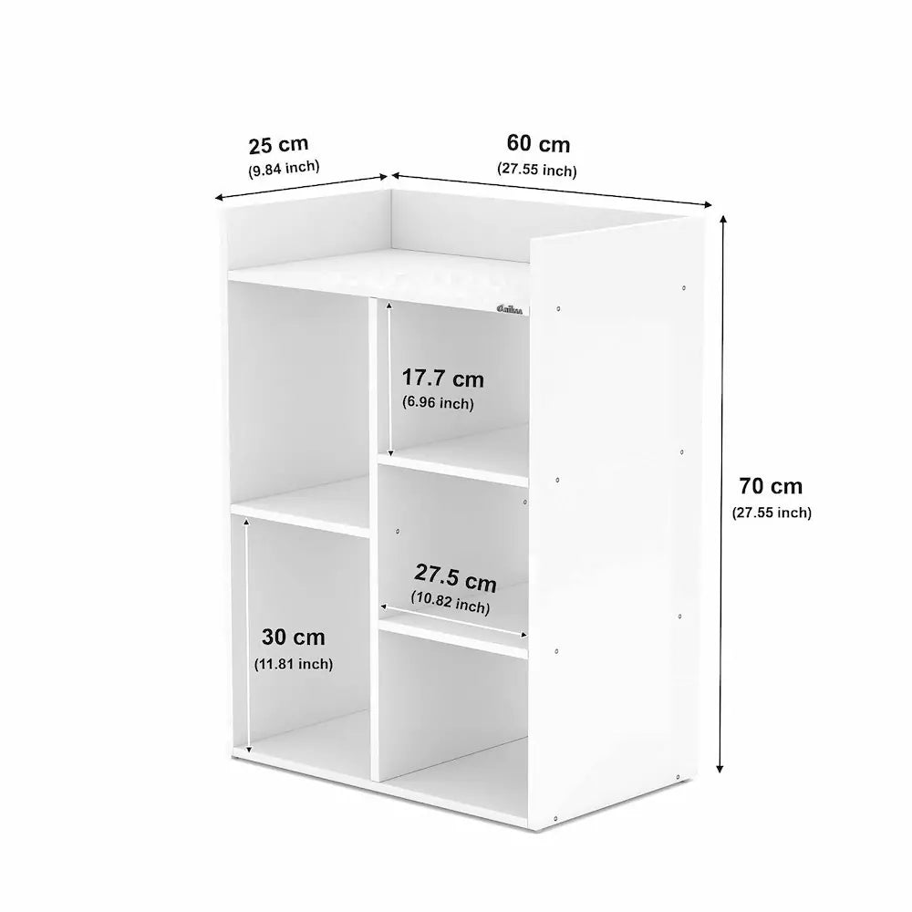 Wema Cube Bookshelf & Décor Stand | Stylish Particle Board Storage Organizer | Wema Cube Bookshelf & Décor Stand | Stylish Particle Board Storage Organizer | 60 x 25 x 70 cm (L x W x H)