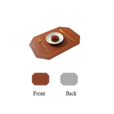6pcs Double Sided PU Leather Nordic Style Antislip Tablemats