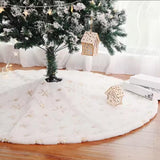 Faux Fur Christmas Tree Skirts – 90cm Gold and Silver Decorative Base Cover