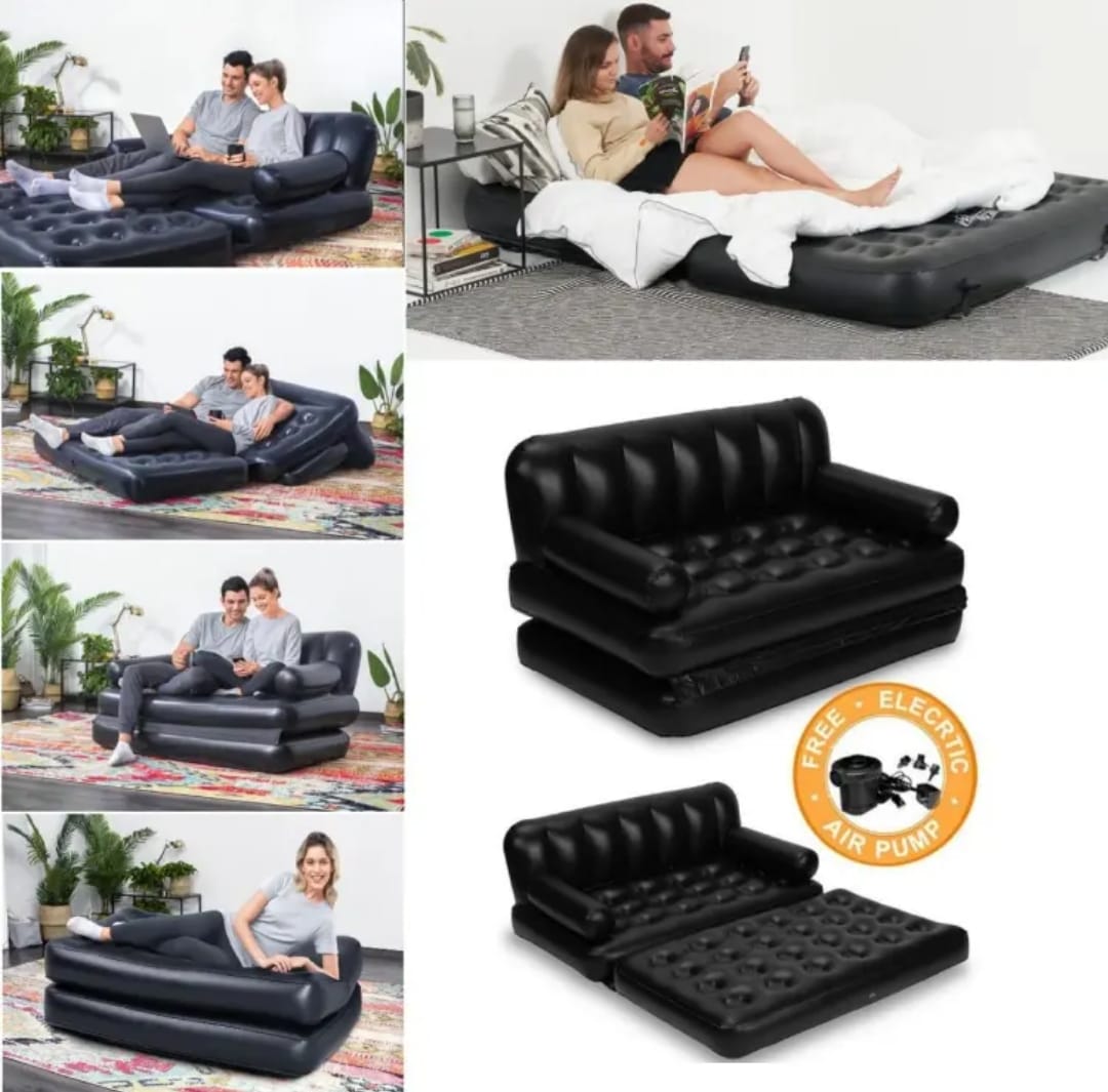 2 Seater Inflatable Pullout Sofa with Manual Pump