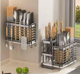 Multifunctional Stainless Steel Cutlery Storage Rack and Kitchen Knife Holder