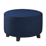 Round Ottoman Covers in Multiple Colors for Stylish Furniture Protection