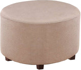 Round Ottoman Covers in Multiple Colors for Stylish Furniture Protection