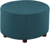 Round Ottoman Covers in Multiple Colors for Stylish Furniture Protection