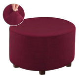 Round Ottoman Covers in Multiple Colors for Stylish Furniture Protection