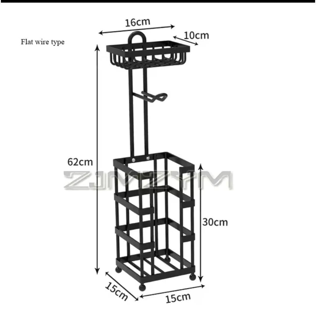 Modern Metallic Toilet Tissue Holder – Black Wall-Mounted Bathroom Accessory house holds Toilet Paper Holders