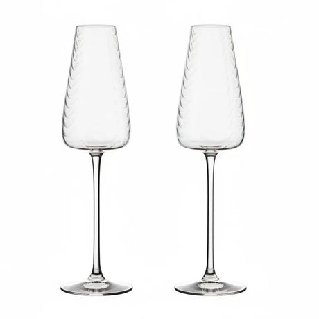 Wavy Long Stem Champagne & Wine Glasses Kitchen & Dining Champagne Glasses