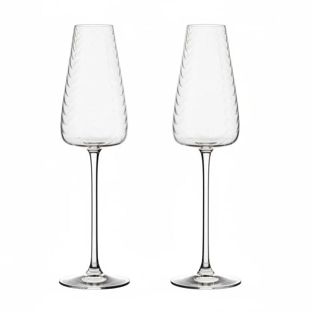 Wavy Long Stem Champagne & Wine Glasses Kitchen & Dining Champagne Glasses