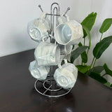 Pearl Marble Octagon Mugs – Set of 6 Kitchen & Dining Mugs
