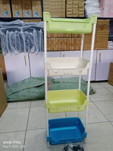 Children’s 4 Tier Toy Storage Rack with Wheels Compact Design