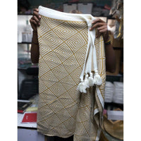 Bohemian Knitted Throw Blanket 150x200cm – Maroon and Light Brown house holds Blankets