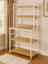 Multipurpose Kitchen Cabinet – 80×40×162cm High Quality Wood and Metal Storage Shelf Unit