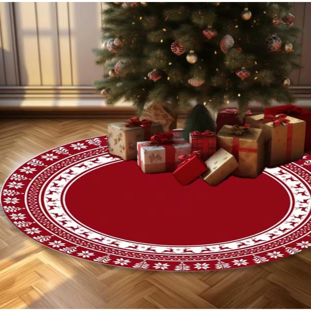 Faux Fur Christmas Tree Skirts – Elegant White Silver and White Gold 90cm Holiday Decoration