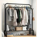Double Pole Sturdy Clothes Rack – Heavy Duty Metal Organizer for Clothes, Shoes & Accessories (90x44x162cm) households Garment Racks